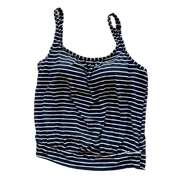 Sea Level Blouson Multifit Striped Tankini Top - Picture 1 of 3